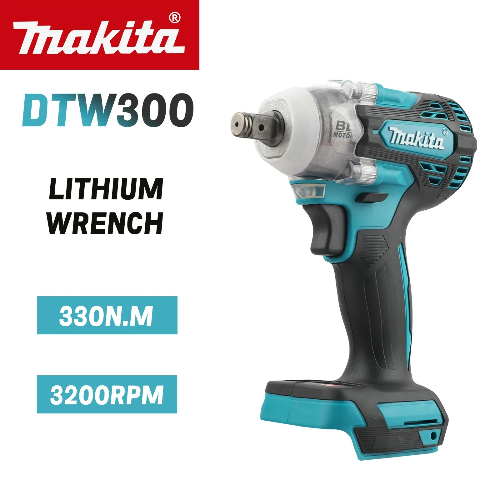Power Tools Impact Wrench - Bürstenloser Makita DTW300 Akku-Schlagschrauber 18V 330Nm