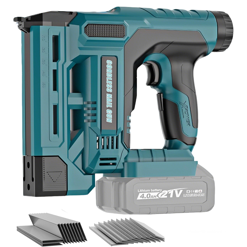 Staple Gun Electric - 2-in-1 Akku-Elektro-Nagelpistole mit Tiefeneinstellung, F15-F50 Möbelklammergerät
