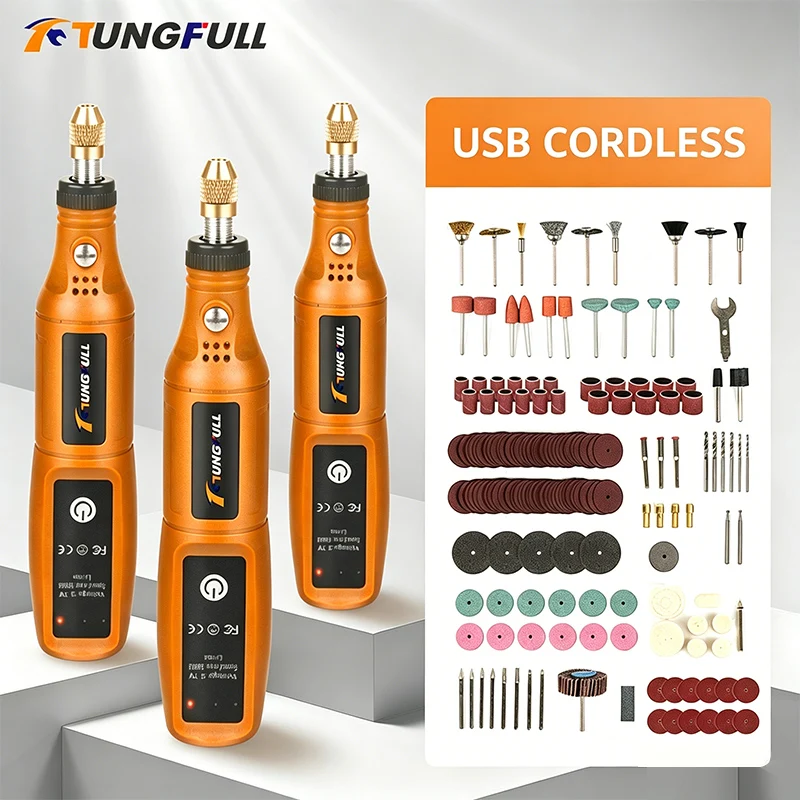 Power Tools Brand - TUNGFULL Mini Elektrischer Schleifer Kabelloser Wiederaufladbarer
