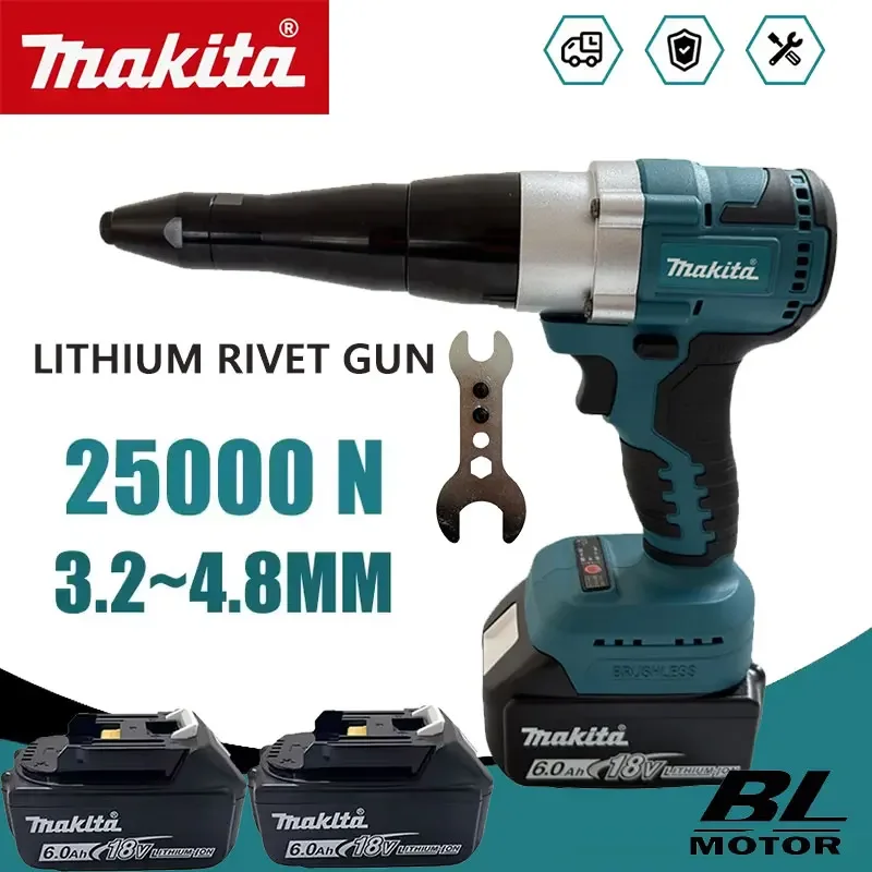 Power Tools Brand - Makita 25000N Bürstenlose elektrische Nietpistole, kabellos,