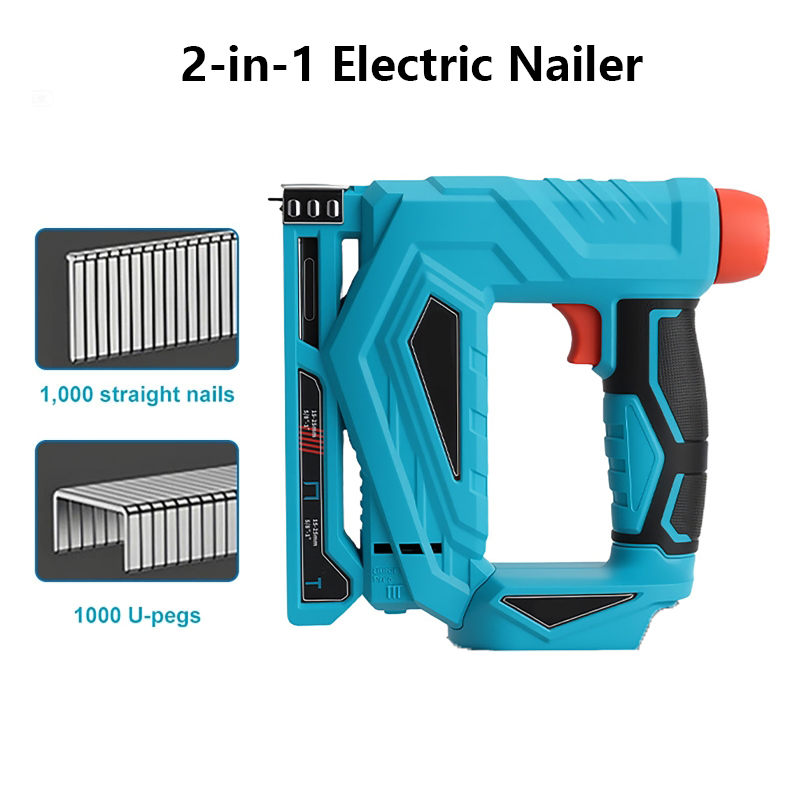 Staple Gun Electric - 2-in-1-Elektro-Nagler mit 2000 Klammern, kabelloser, wiederaufladbarer,